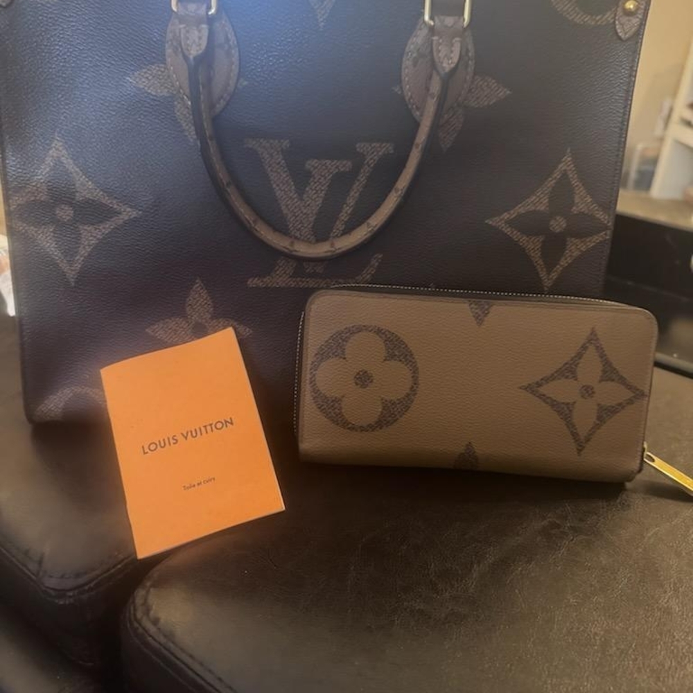 Louis Vuitton Black and Brown Monogram Bag and Wallet